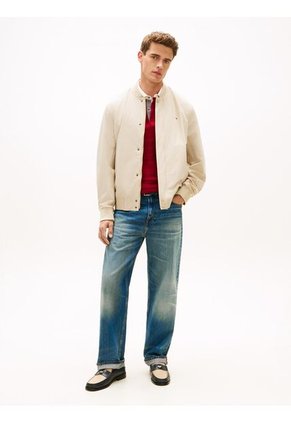 Chaqueta Beige Bomber Performance Repelente Al Agua Tommy Hilfiger