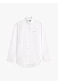 Camisa Blanca Poplin De Manga Larga Con Cuello De Volantes Tommy Hilfiger de Tommy Hilfiger