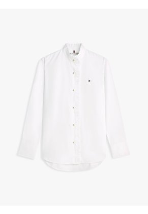 Camisa Blanca Poplin De Manga Larga Con Cuello De Volantes Tommy Hilfiger