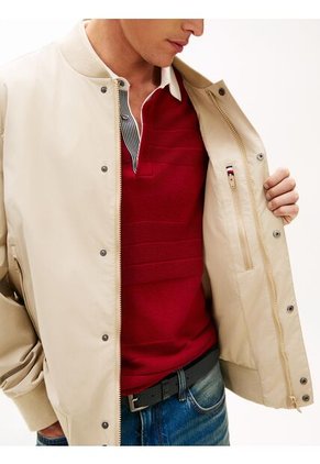 Chaqueta Beige Bomber Performance Repelente Al Agua Tommy Hilfiger
