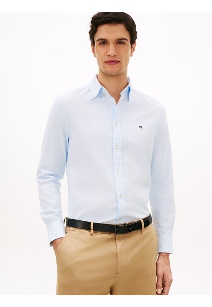 Camisa Celeste TH Flex Regular Tommy Hilfiger