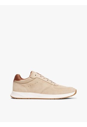 Tenis Beige Deportivos Híbridos De Ante Tommy Hilfiger