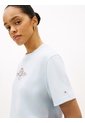 Camiseta Azul Amplia Con Logo Y Escudo Bordado Tommy Hilfiger de Tommy Hilfiger