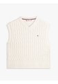 Chaleco Blanco De Punto Trenzado Con Cuello En V Tommy Hilfiger de Tommy Hilfiger