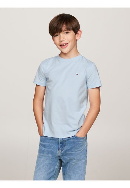 Camiseta Niño Celeste Essential De Cuello Redondo Tommy Hilfiger