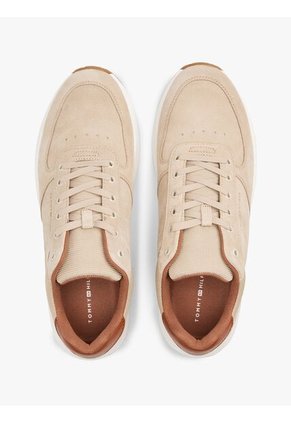 Tenis Beige Deportivos Híbridos De Ante Tommy Hilfiger