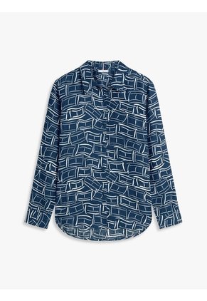 Camisa Azul De Lino Puro De Corte Amplio Tommy Hilfiger