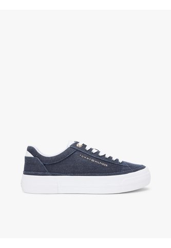 Tenis Azul Marino De Lona Lavada Con Plataforma Tommy Hilfiger Tommy Hilfiger