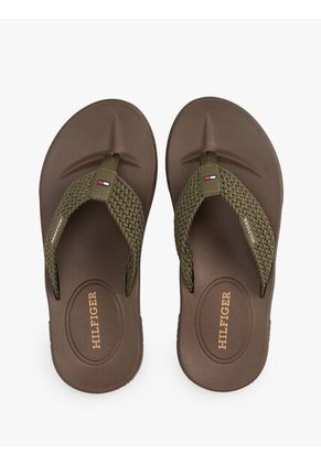 Sandalias Verde Con Tiras Tejidas Tommy Hilfiger