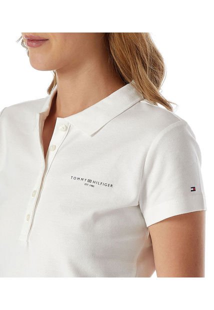 Polo Manga Corta Mujer Blanco Tommy Hilfiger
