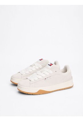 Tenis Gris De Ante Con Cordones Tommy Hilfiger