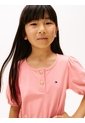 Vestido Rosa Manga Corta Con Tejido De Saco Tommy Hilfiger de Tommy Hilfiger