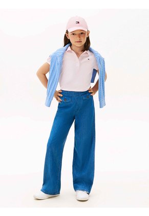 Polo Rosa Con Mangas Abullonadas Tommy Hilfiger