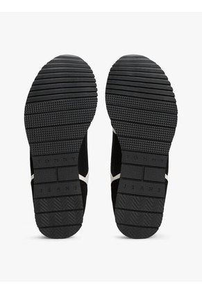 Tenis Negro Con Logo Y Texturas Mixtas Tommy Hilfiger