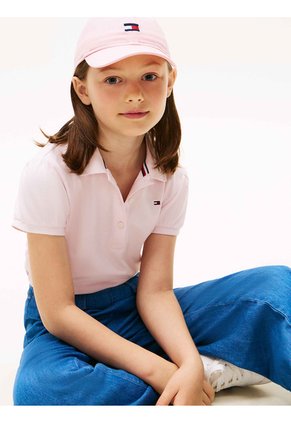 Polo Rosa Con Mangas Abullonadas Tommy Hilfiger