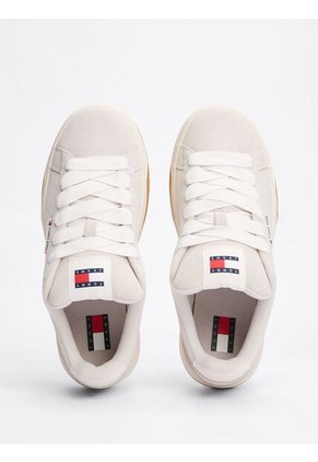 Tenis Gris De Ante Con Cordones Tommy Hilfiger