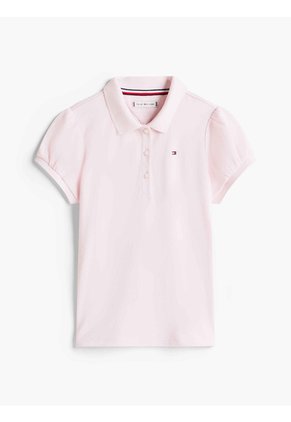 Polo Rosa Con Mangas Abullonadas Tommy Hilfiger