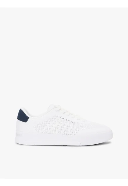 Tenis Blanco De Punto Con Logo Tommy Hilfiger