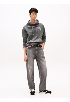 Tenis Negro Con Logo Y Texturas Mixtas Tommy Hilfiger