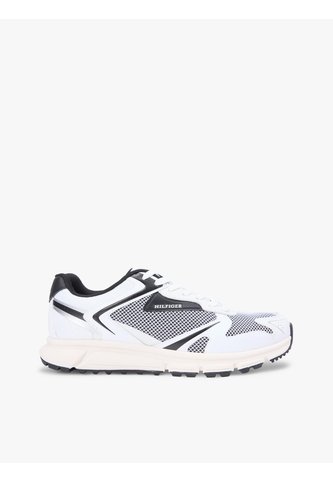 Tenis Negro Con Mezcla De Texturas Y Logo Tommy Hilfiger Tommy Hilfiger