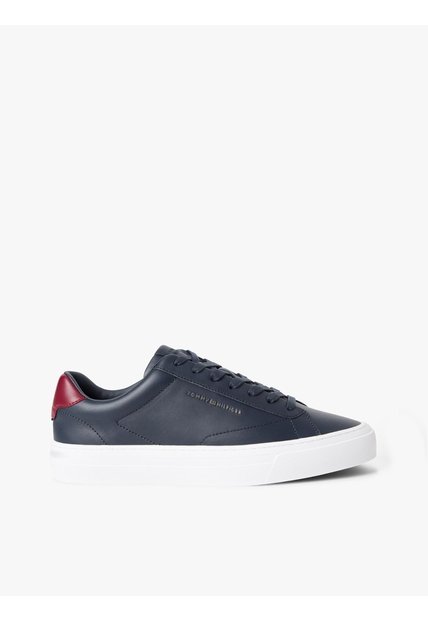 Tenis Azul Oscuro De Cuero Con Suela Cupsole Tommy Hilfiger