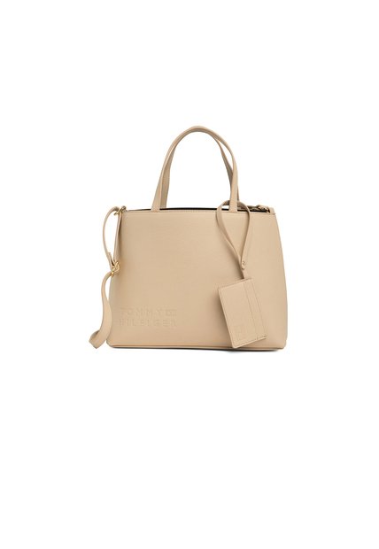 Bolso Beige Satchel Con Monedero Extraible Tommy Hilfiger