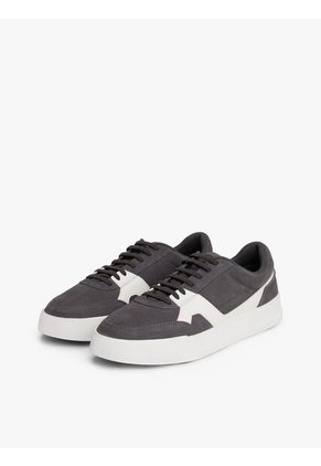 Tenis Gris Con Mezcla De Texturas Tommy Hilfiger
