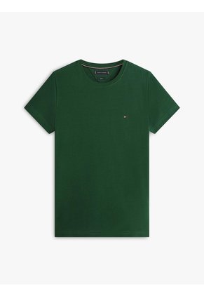 Camiseta Verde De Cuello Redondo Y Corte Extra Slim Tommy Hilfiger