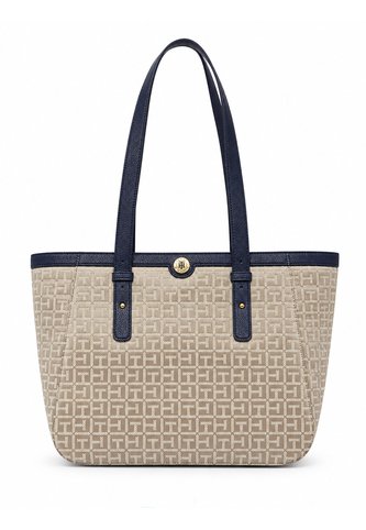 Bolso Beige Tote Con Estampado Monograma TH Tommy Hilfiger Tommy Hilfiger