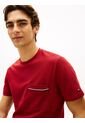 Camiseta Roja Global Stripe Con Bolsillo Tommy Hilfiger de Tommy Hilfiger