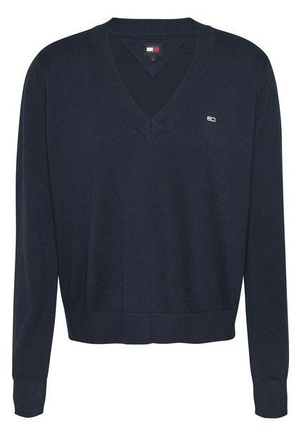 Saco Azul Con Cuello En V Tommy Jeans