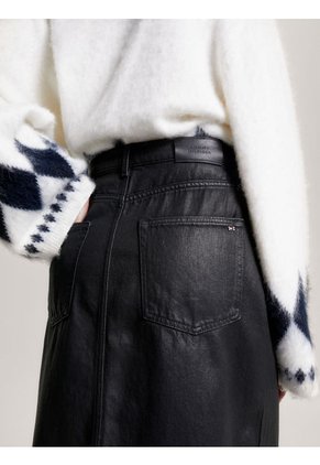 Falda Denim Jeans Midi Revestida Tommy Hilfiger