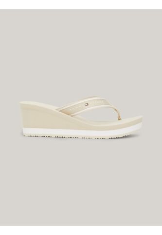 Sandalias Beige De Cuña Con Logo Tommy Hilfiger Tommy Hilfiger