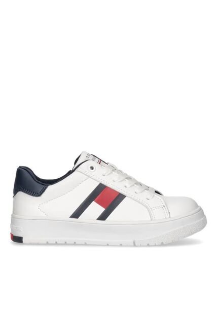 Tenis Blanco De Corte Bajo Con Cordones Tommy Hilfiger