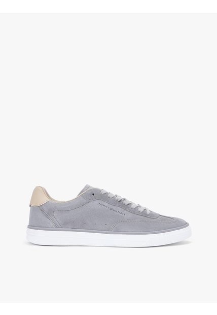 Tenis Gris De Ante Con Logo En Relieve Tommy Hilfiger