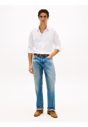 Camisa Blanca Twill De Corte Regular Con Cuello Flexible Tommy Hilfiger