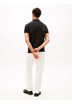 Polo Negro De Corte Regular Con Logo Gráfico Tommy Hilfiger