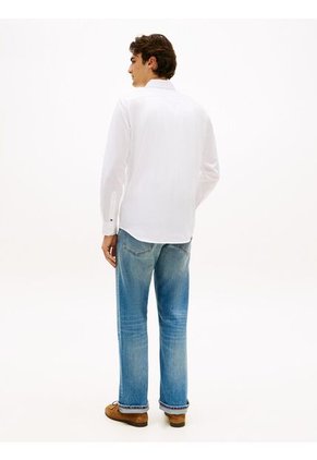 Camisa Blanca Twill De Corte Regular Con Cuello Flexible Tommy Hilfiger