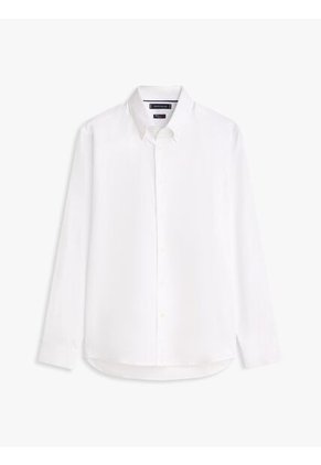Camisa Blanca Twill De Corte Regular Con Cuello Flexible Tommy Hilfiger