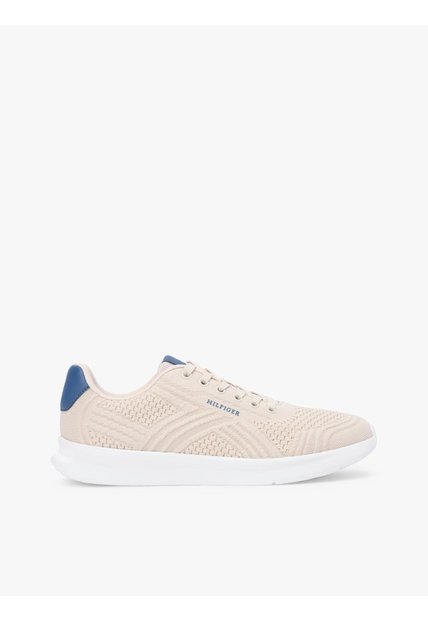 Tenis Beige De Punto Ligero Con Logo Tommy Hilfiger