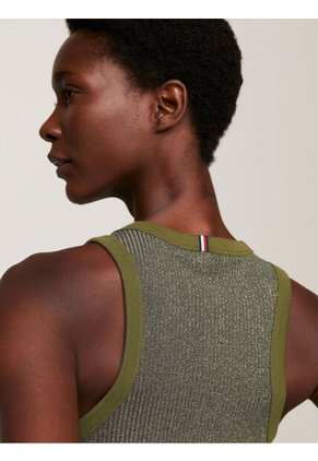 Vestido Midi Sin Mangas De Corte Slim Mujer Verde Tommy Hilfiger