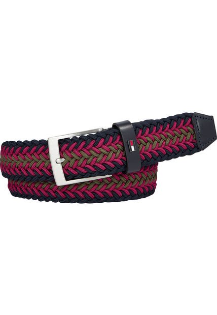 Cinturon Trenzado Elástico Verde Tommy Hilfiger