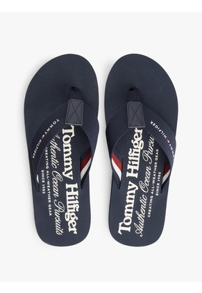 Sandalias Azul Marino De Playa Con Logo Tommy Hilfiger
