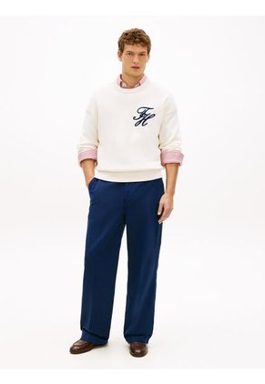 Saco Blanco Grueso Con Logo Bordado Tommy Hilfiger
