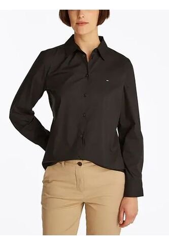 Camisa Negra De Popelín De Corte Regular Tommy Hilfiger Tommy Hilfiger