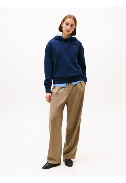 Buzo Azul Hilfiger Con Capota Y Logo Bordado Tommy Hilfiger