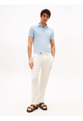 Polo Celeste De Corte Regular Tommy Hilfiger