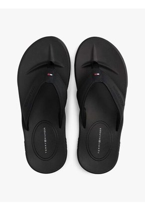 Sandalias Negro Con Logo Tommy Hilfiger