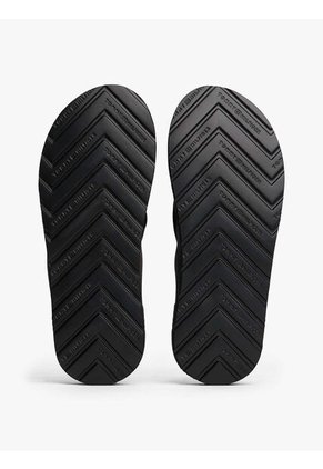Sandalias Negro Con Logo Tommy Hilfiger