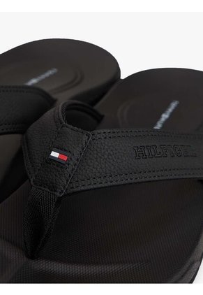 Sandalias Negro Con Logo Tommy Hilfiger